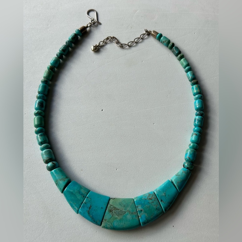 JAY KING TURQUOISE & STERLING SILVER Collar Statement Necklace